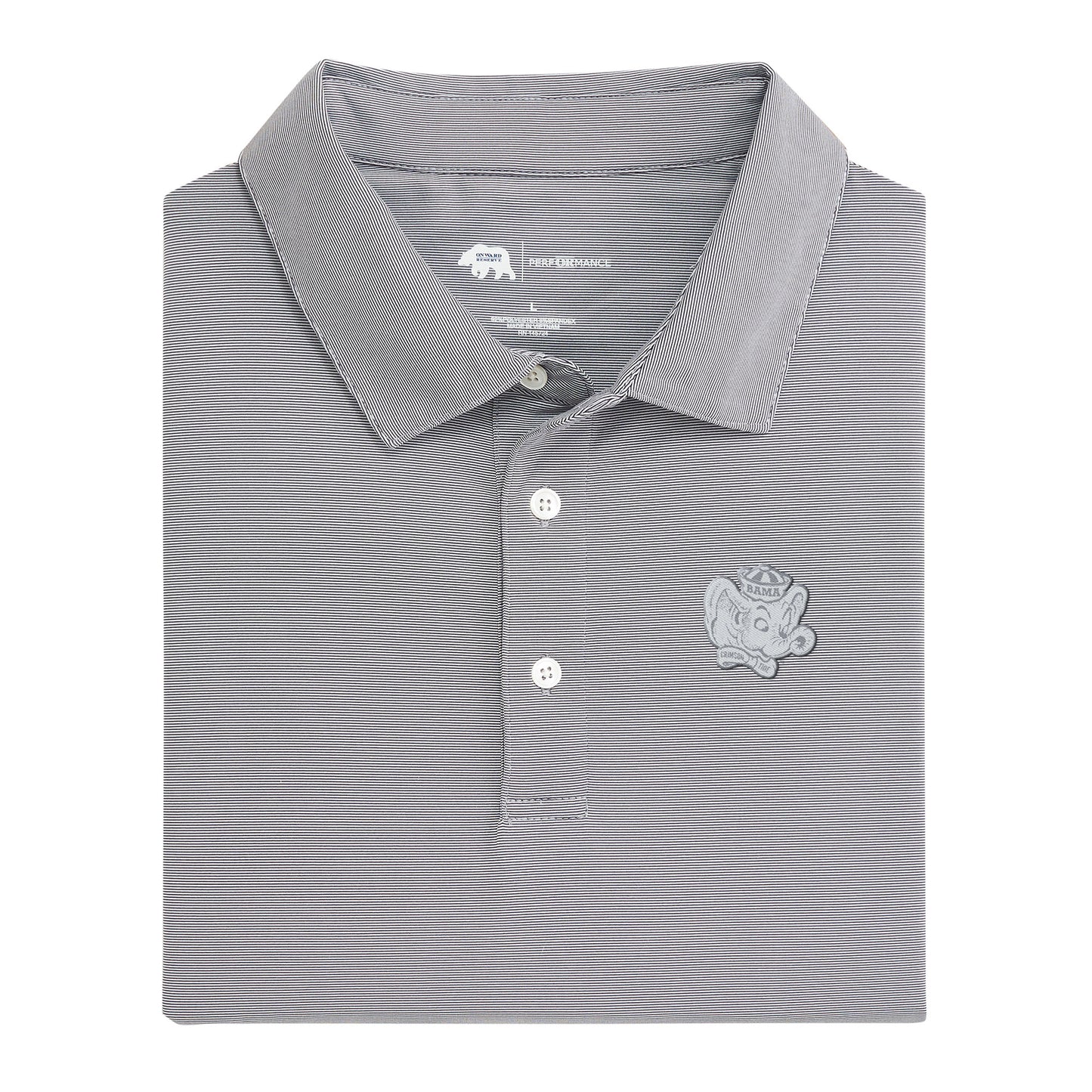 Alabama Big Al Audible Hairline Stripe Performance Polo - Nine Iron