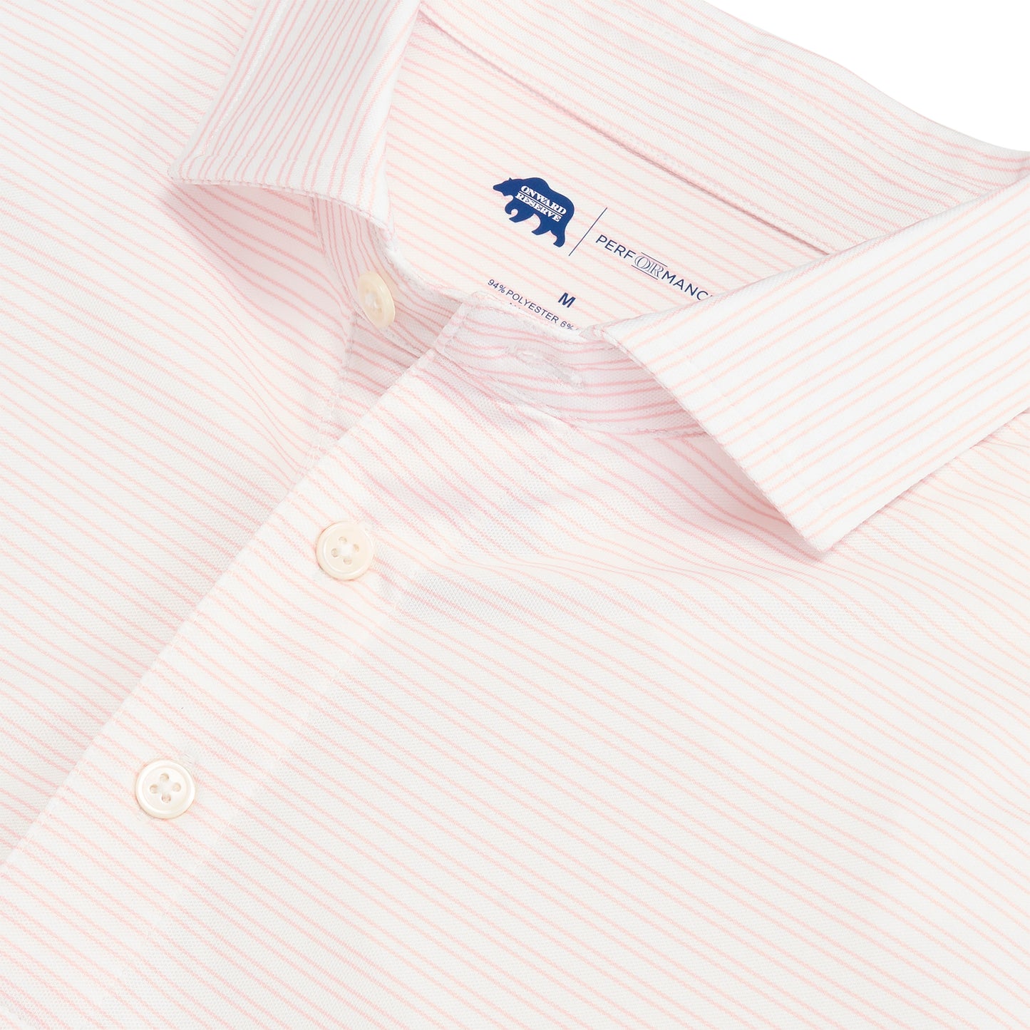 Pairing Stripe Performance Pique Polo - Rose Shadow