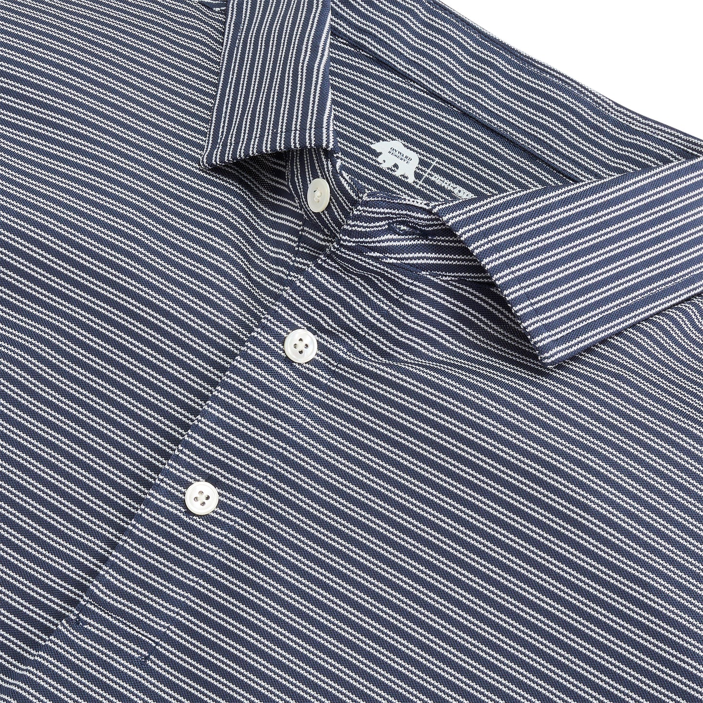 Pairing Stripe Performance Pique Polo - Dark Denim