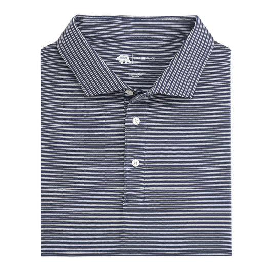 Pairing Stripe Performance Pique Polo - Dark Denim