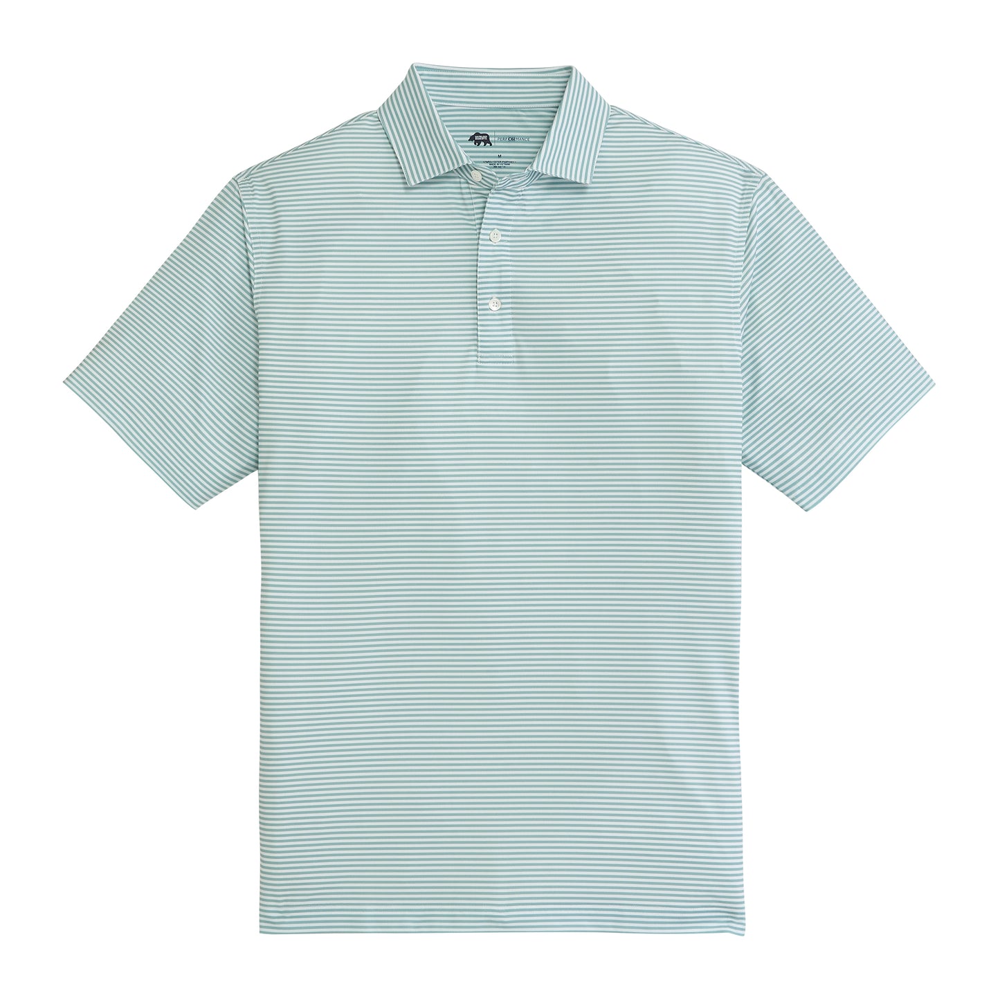 Echo Stripe Performance Polo - Aquifer