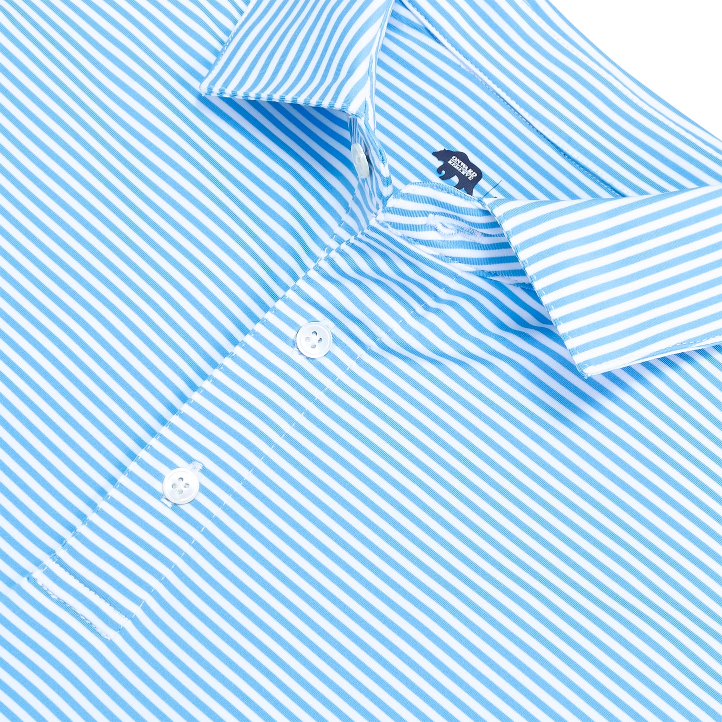 Echo Stripe Performance Polo - Sky