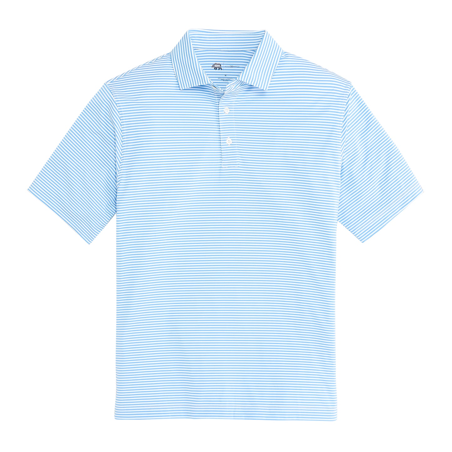 Echo Stripe Performance Polo - Sky