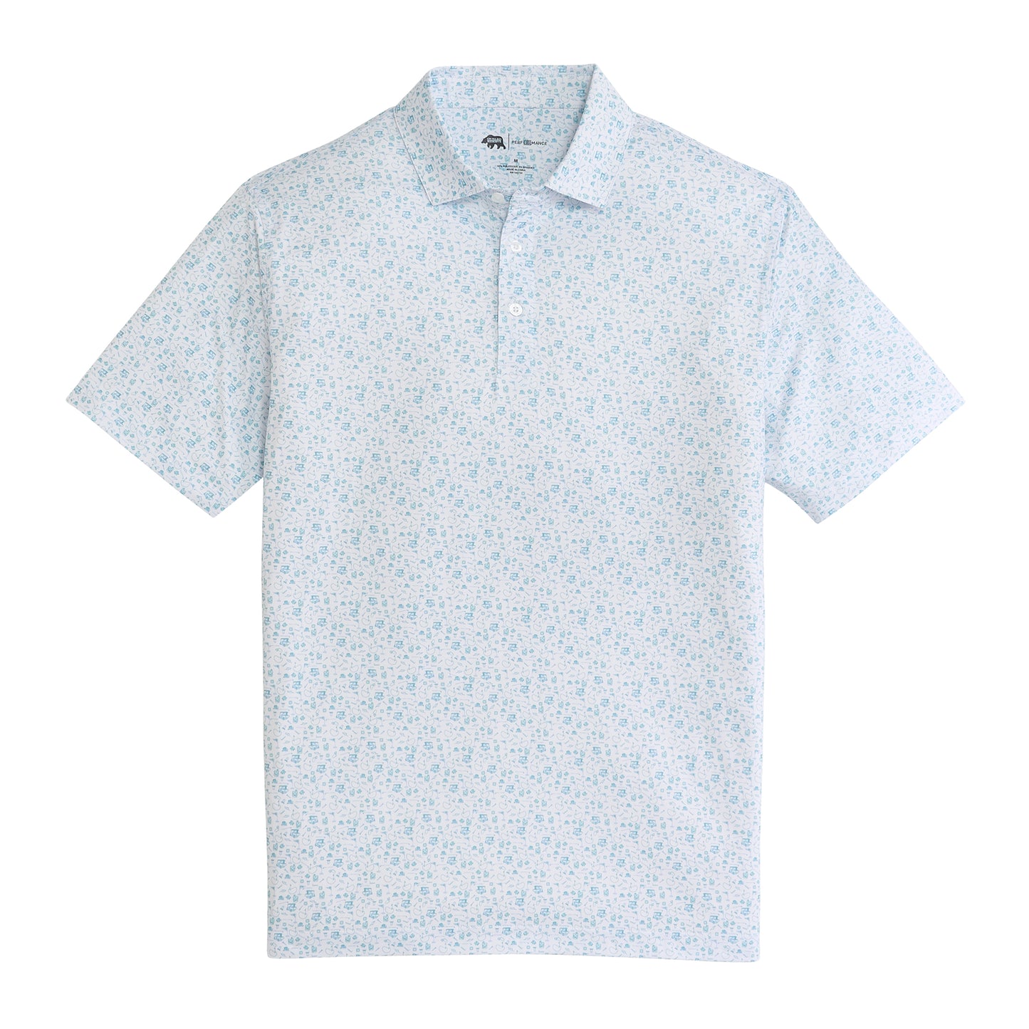 19th Hole Printed Performance Polo - Breeze