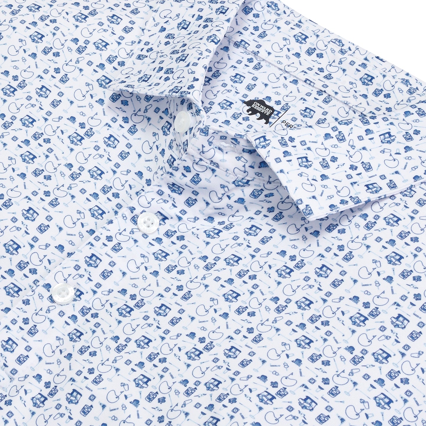 19th Hole Printed Performance Polo - Ensign Blue
