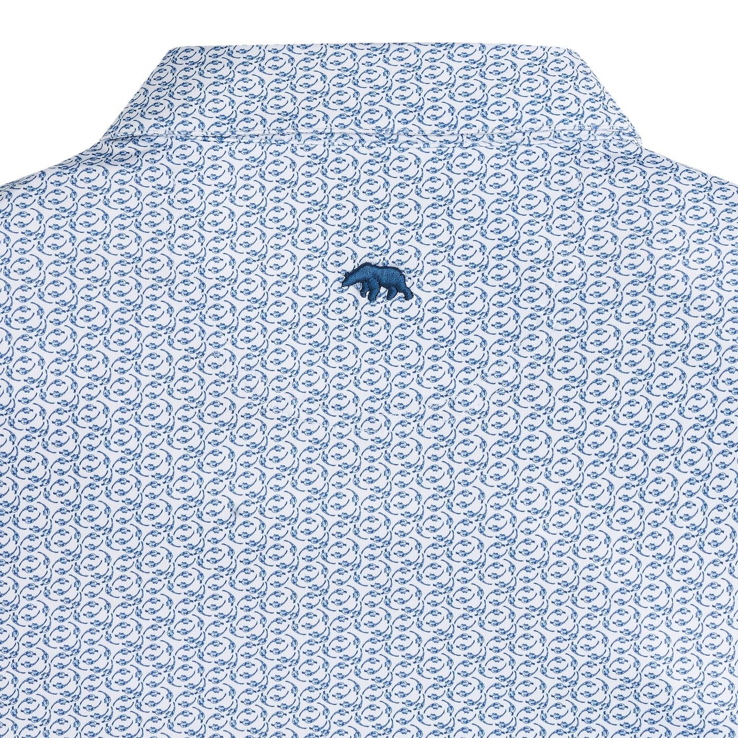 Bevy Printed Performance Polo - Blue Horizon