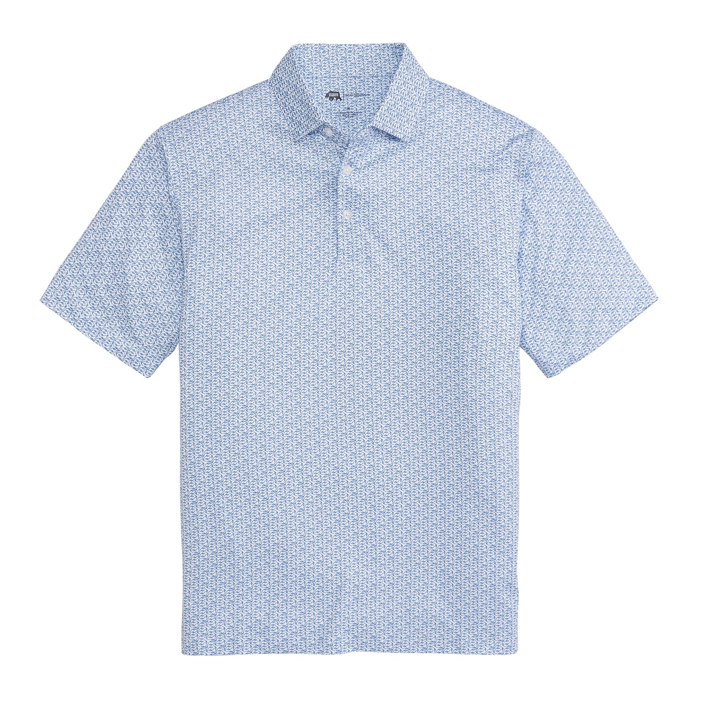 Bevy Printed Performance Polo - Blue Horizon
