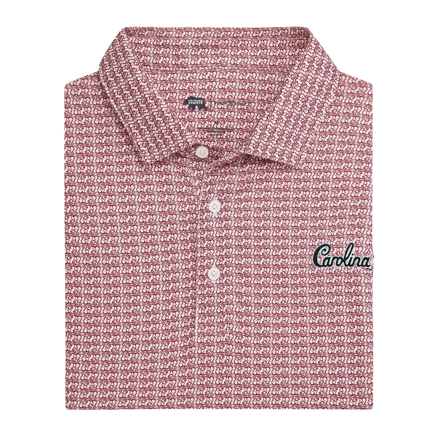South Carolina Printed Performance Polo - White