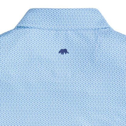 Out Of Office Printed Performance Polo - Delicate Blue