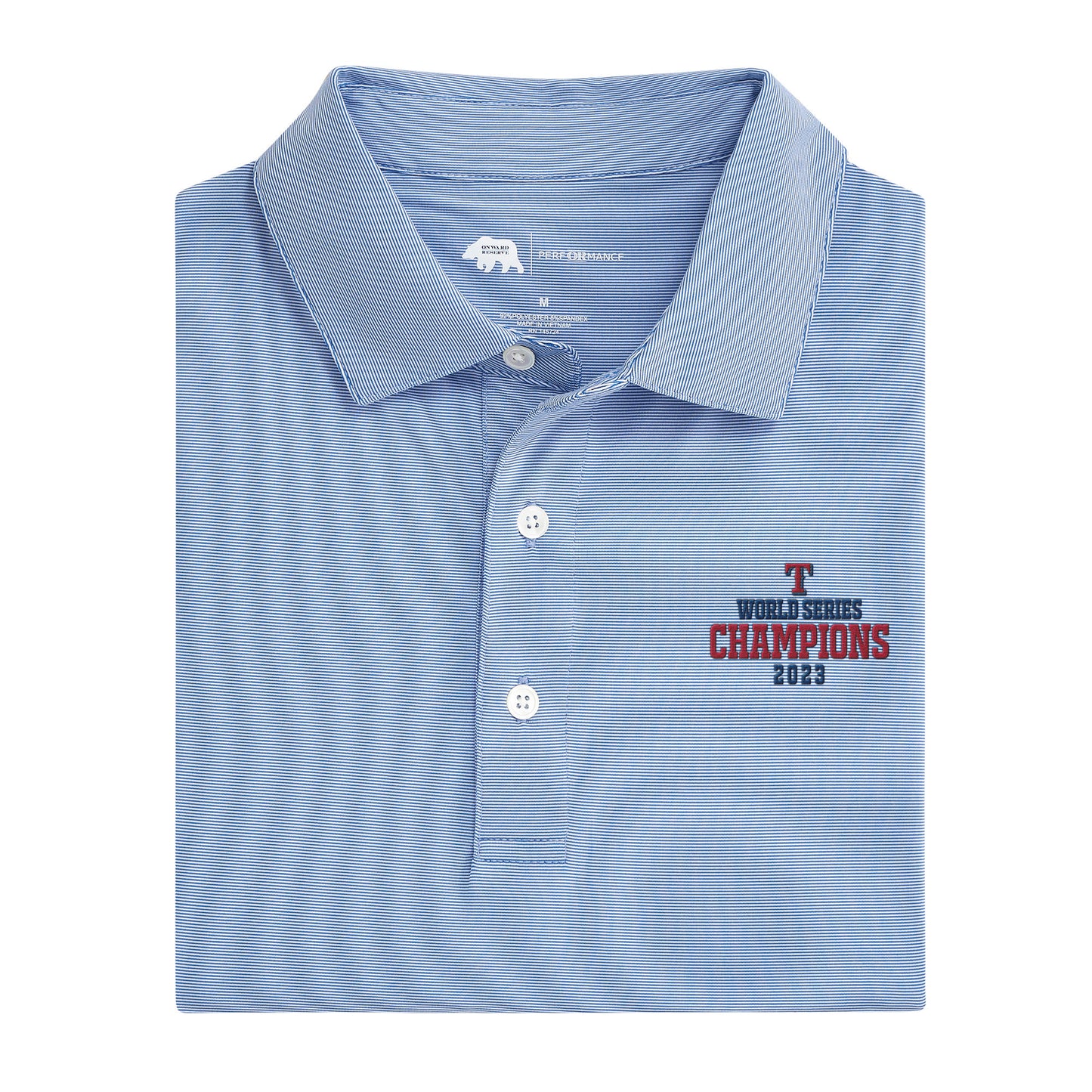 Texas Rangers World Series Hairline Stripe Performance Polo