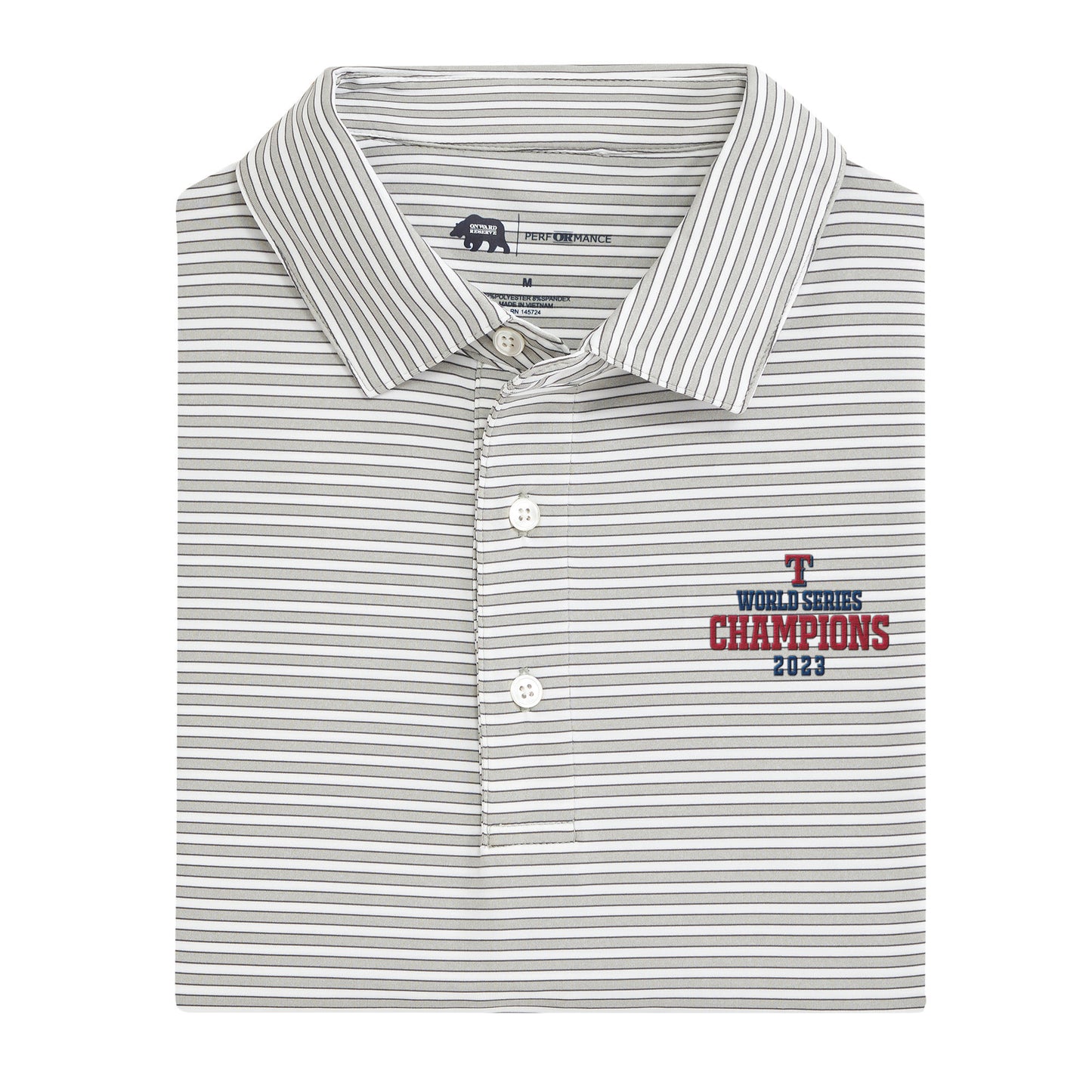 Texas Rangers World Series Mulligan Stripe Performance Polo