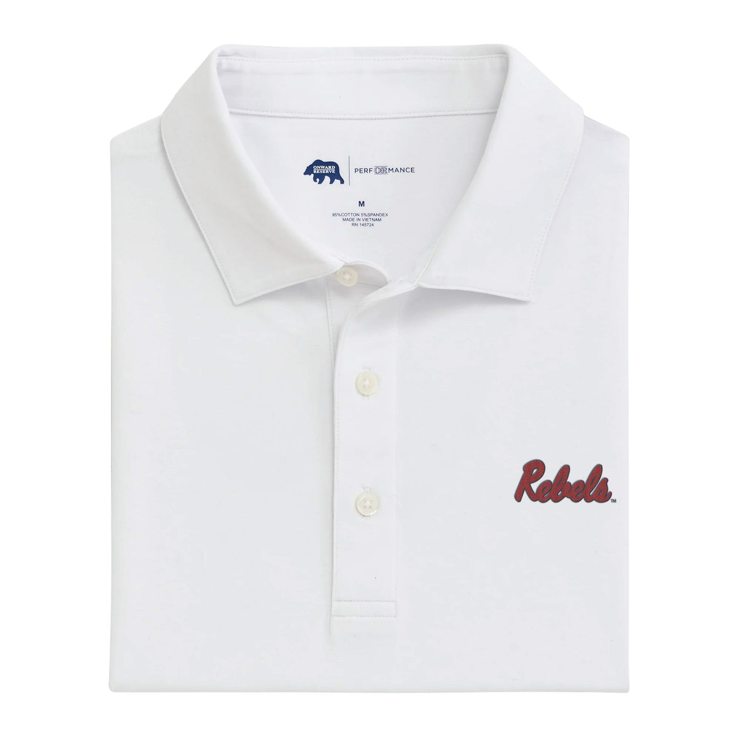 Ole Miss Rebels Solid Icon Polo - White