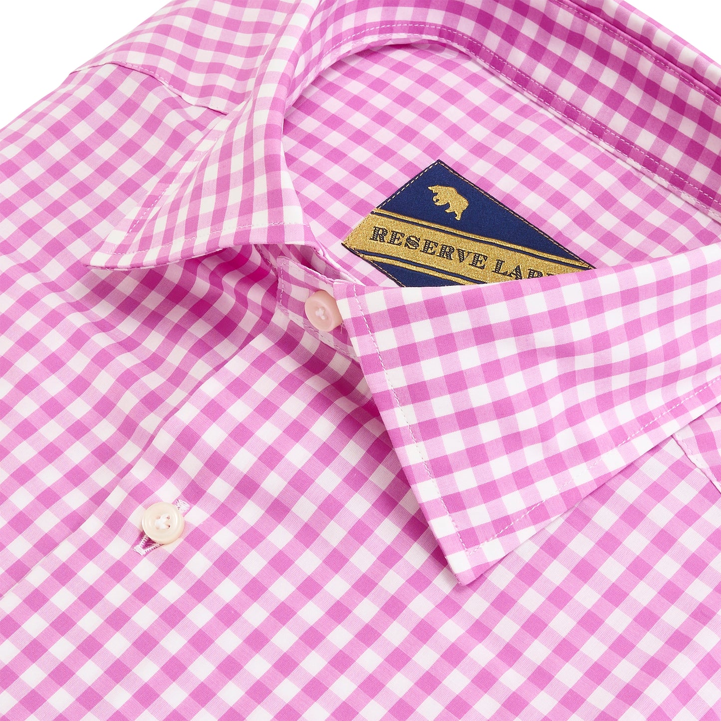 Magnolia Gingham Reserve Spread Collar - Magnolia