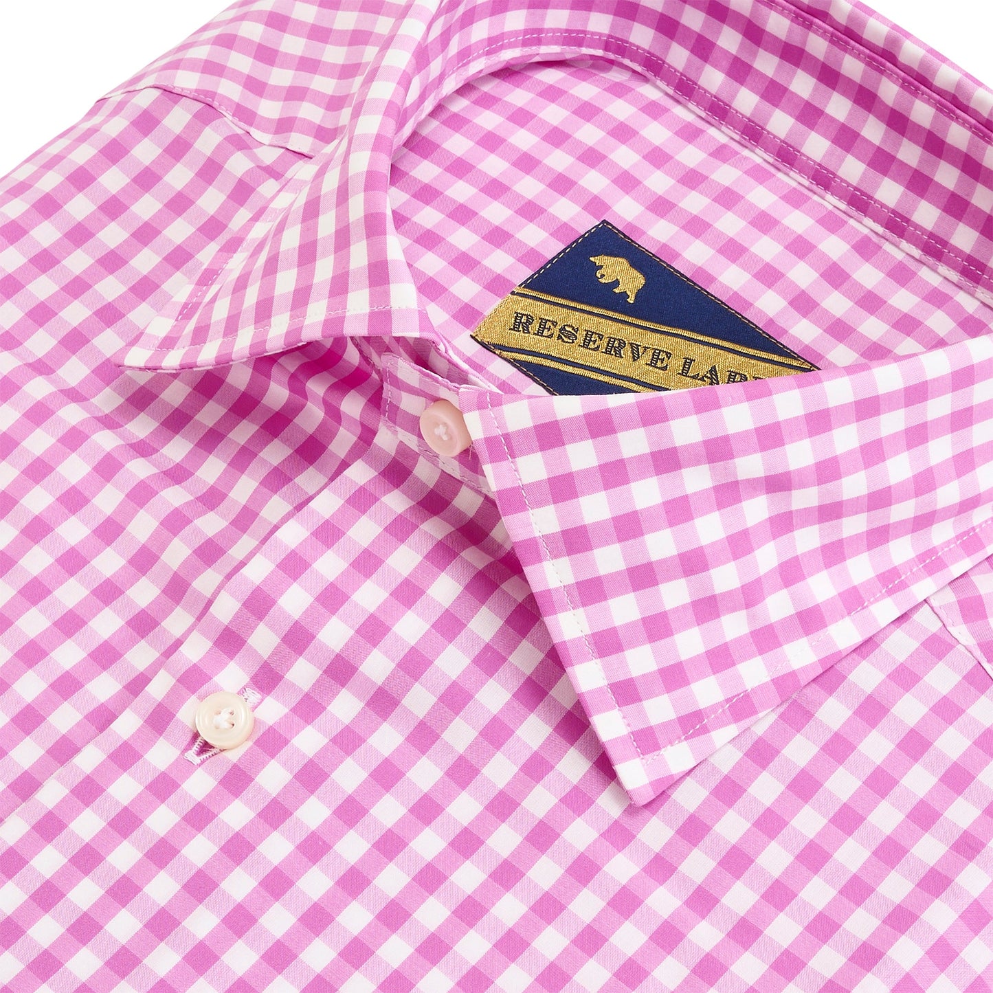 Magnolia Gingham Reserve Spread Collar - Magnolia