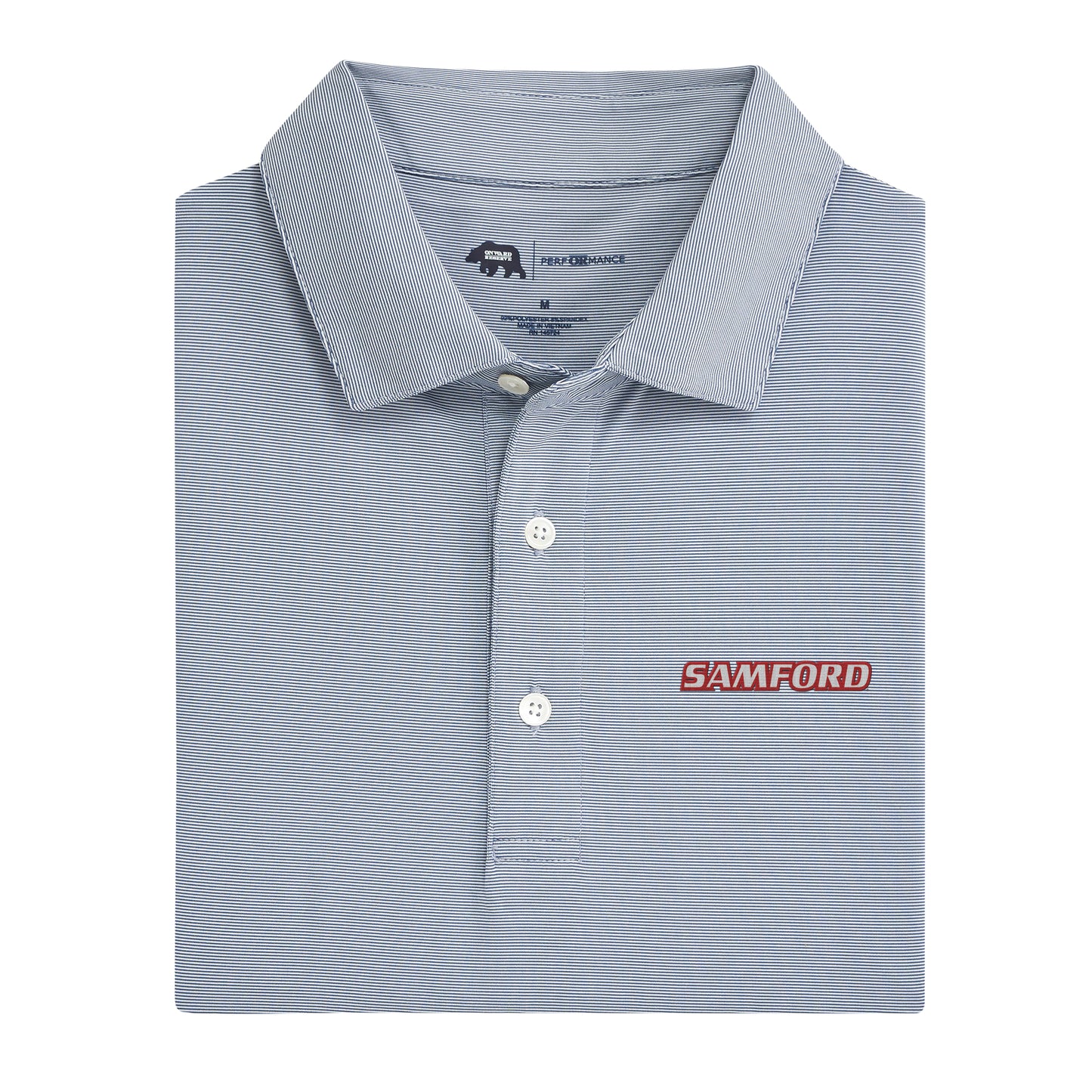 Hairline Stripe Samford Performance Polo - True Navy