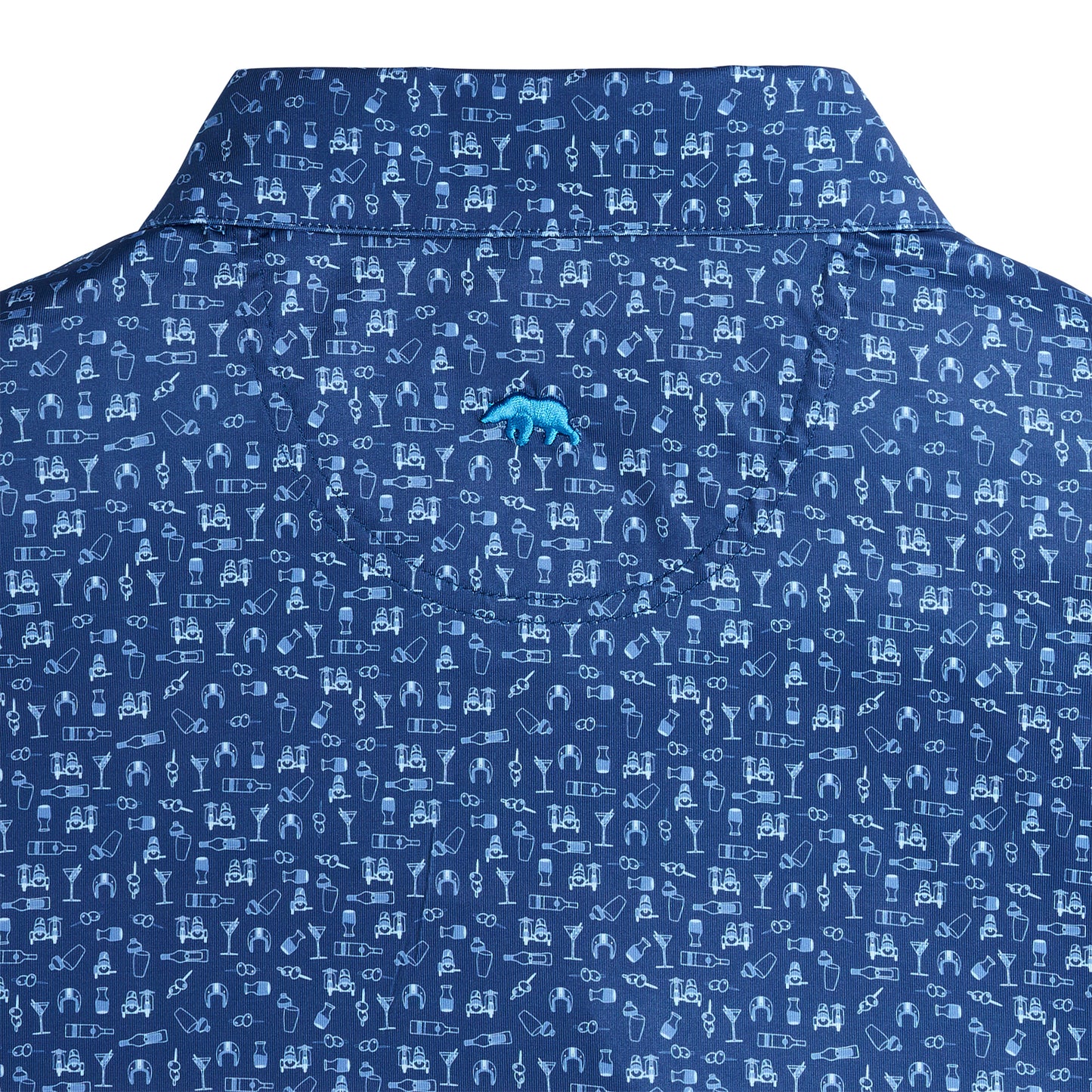 Sidecar Printed Performance Polo - Blue Horizon