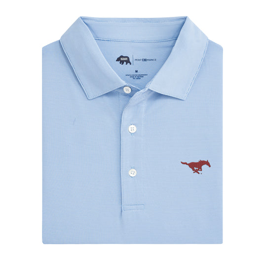 Hairline Stripe SMU Polo - Sky