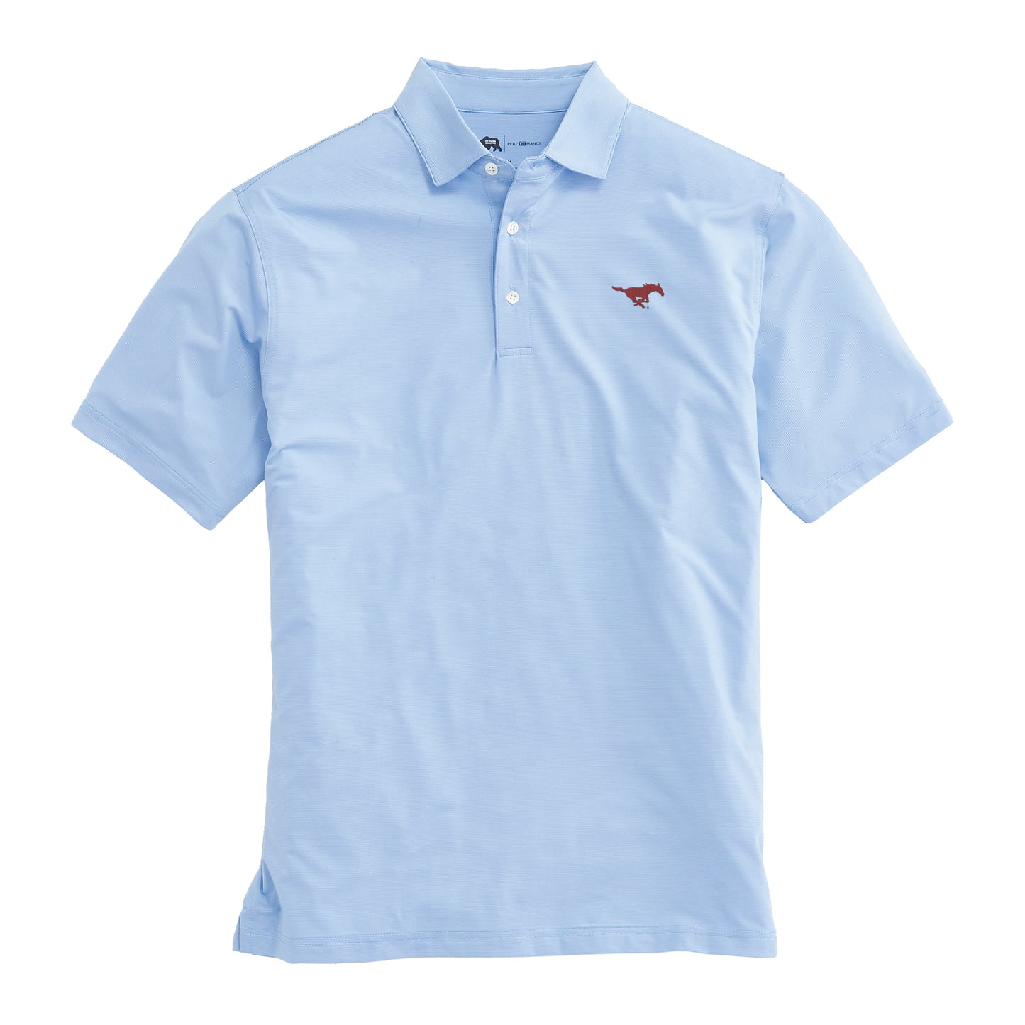 SMU Hairline Stripe Performance Polo - Sky