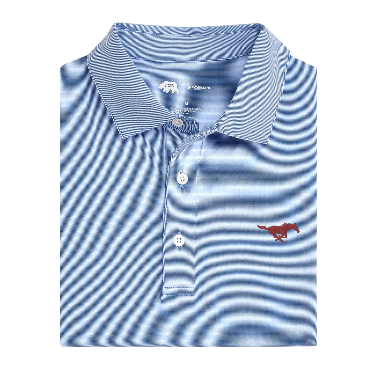 SMU Hairline Stripe Performance Polo