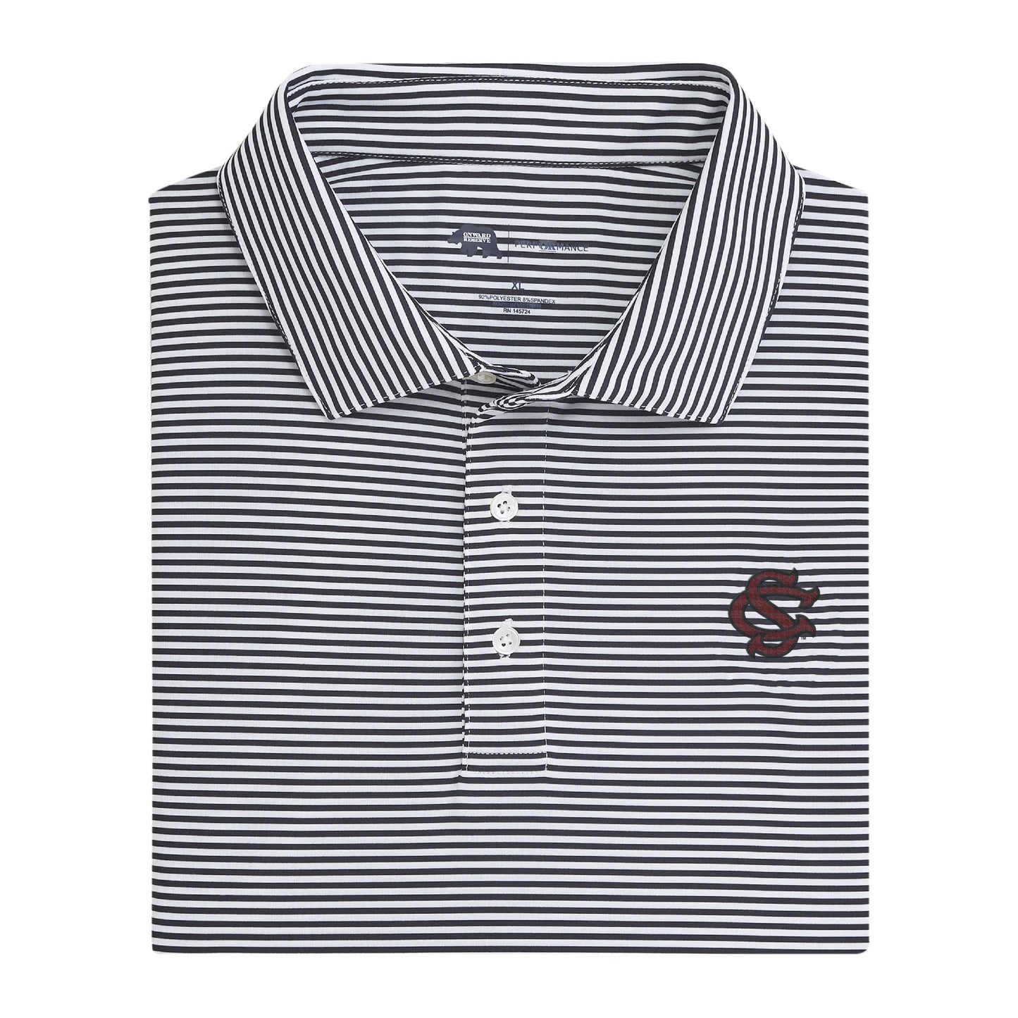South Carolina SC Echo Stripe Performance Polo - Black