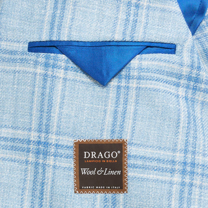 Drago Delicate Blue Plaid Sport Coat