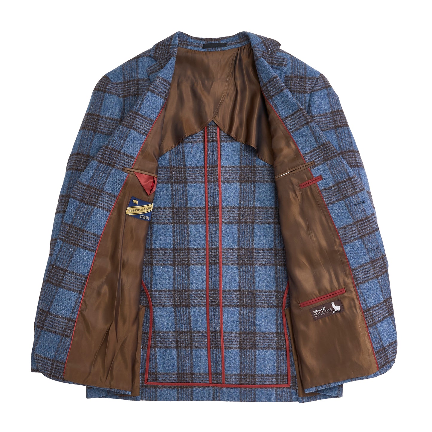 Baby Alpaca Blue Fog Plaid Sport Coat