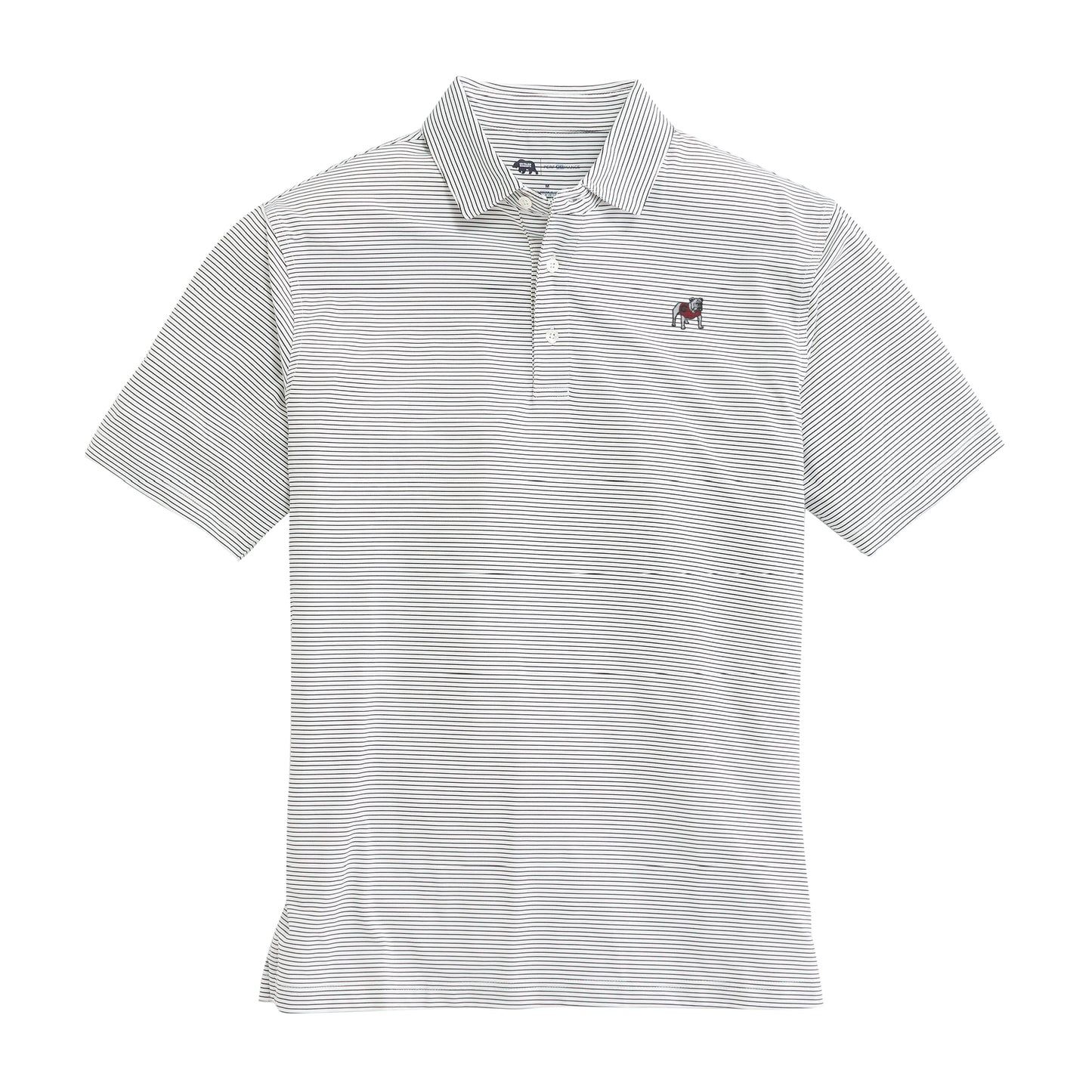 Standing Bulldog Birdie Stripe Polo - White/Black