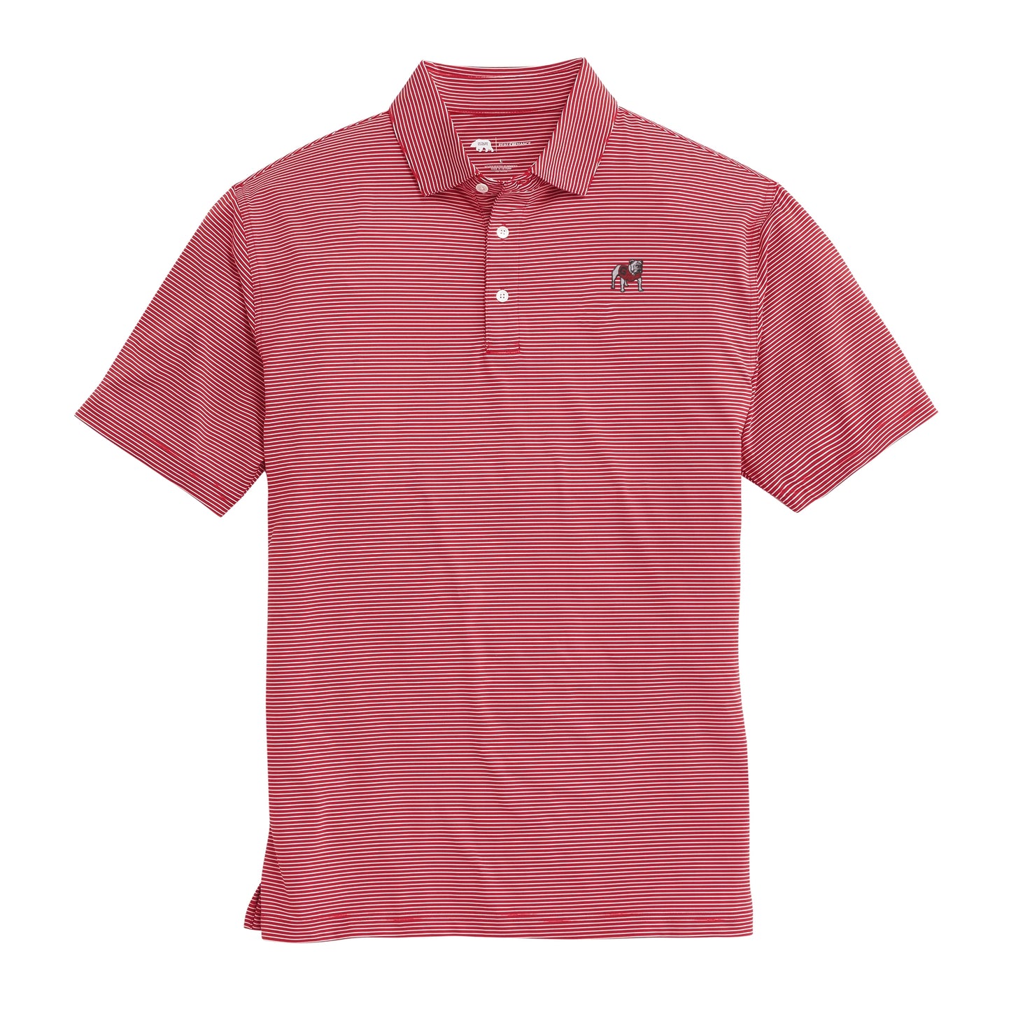 Standing Bulldog Birdie Stripe Polo - Red/White