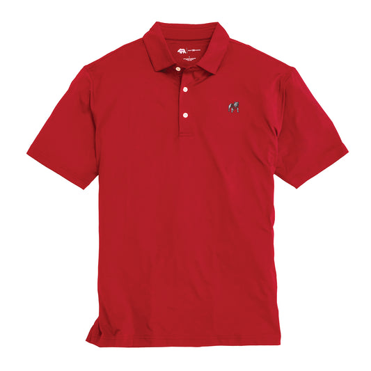 UGA Standing Bulldog Solid Performance Polo - Red