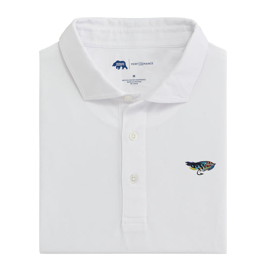Stay Fly Solid Performance Pique Polo - White