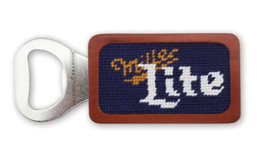 Miller Lite Needlepoint Bottle Opener