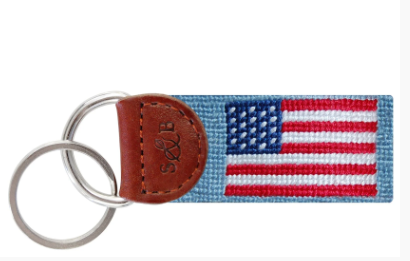 American Flag Key Fob - Antique Blue