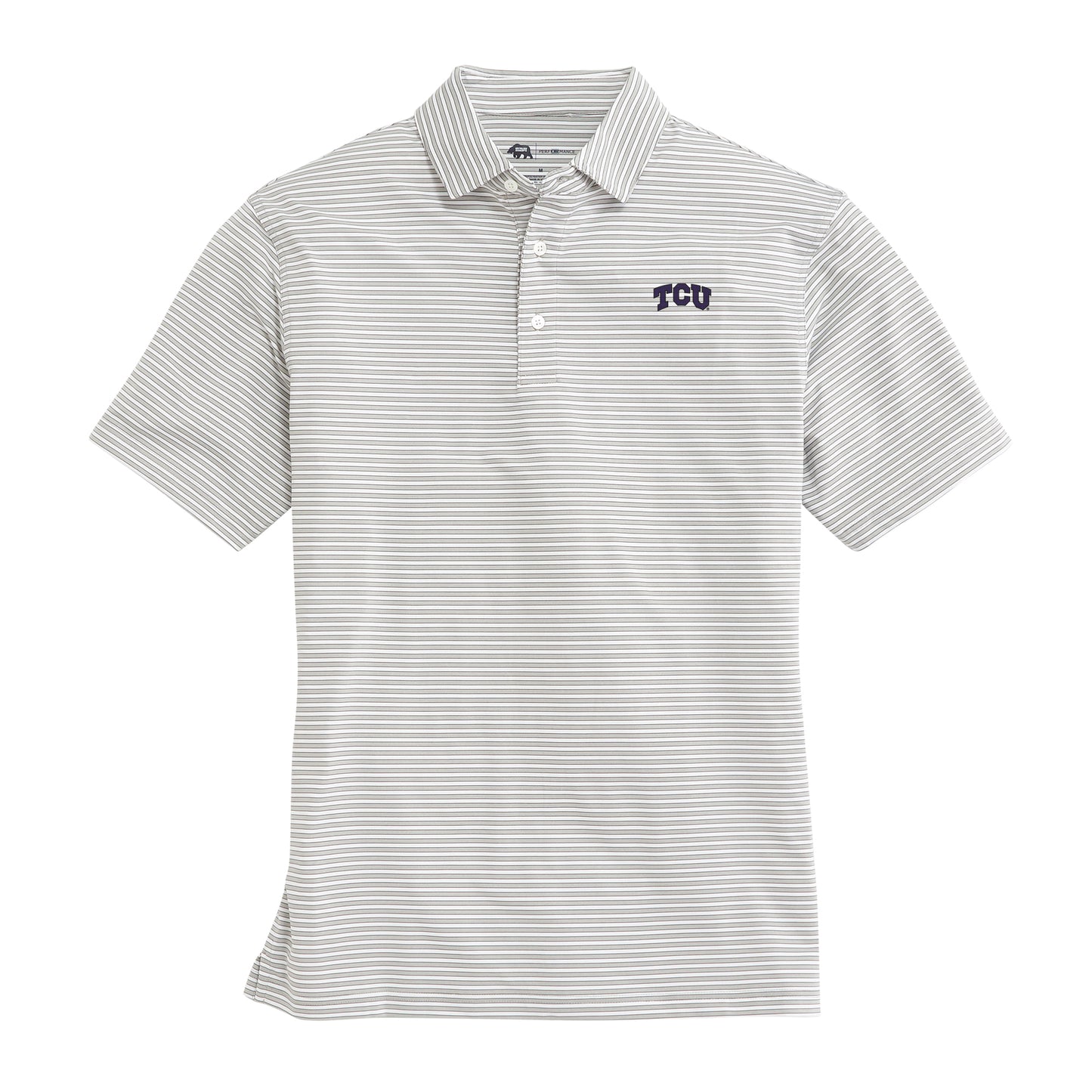 Mulligan Stripe TCU Performance Polo