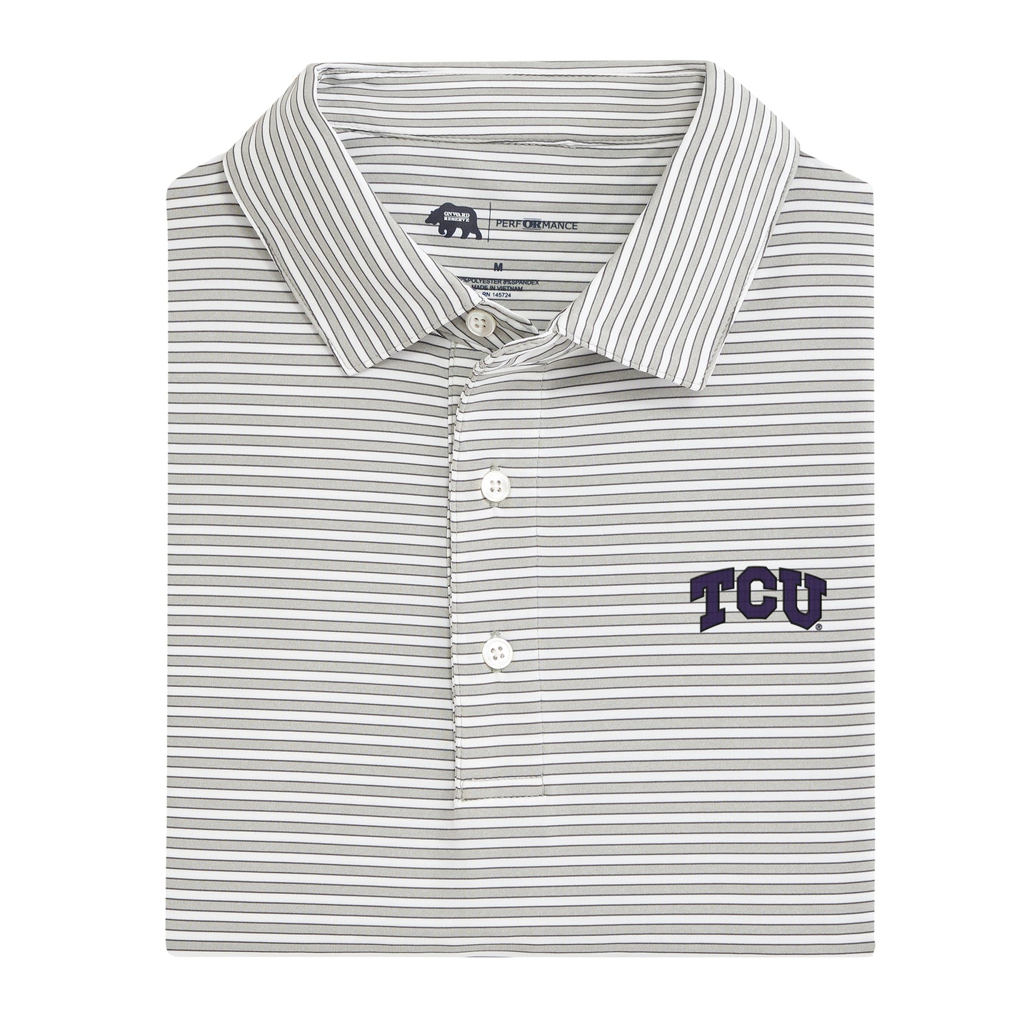 Mulligan Stripe TCU Performance Polo