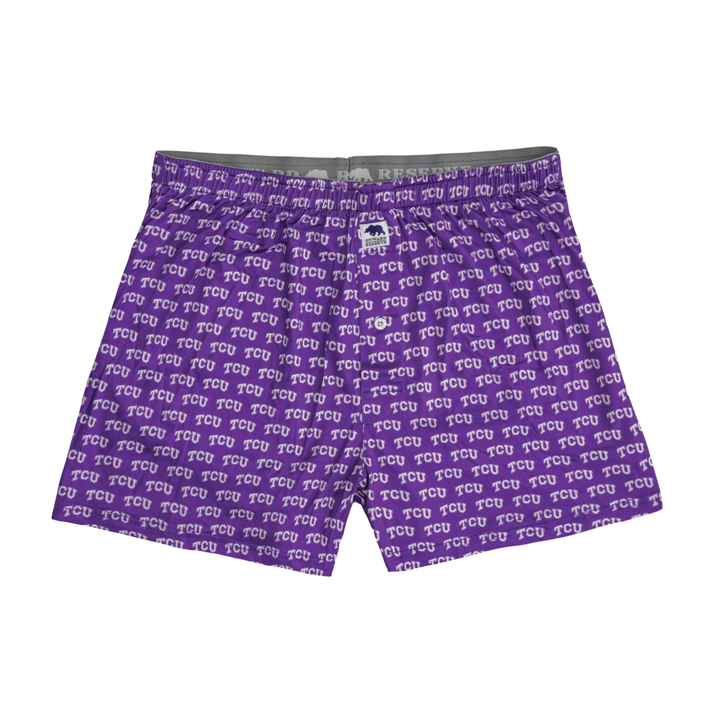 Purple TCU Boxers with all over TCU print