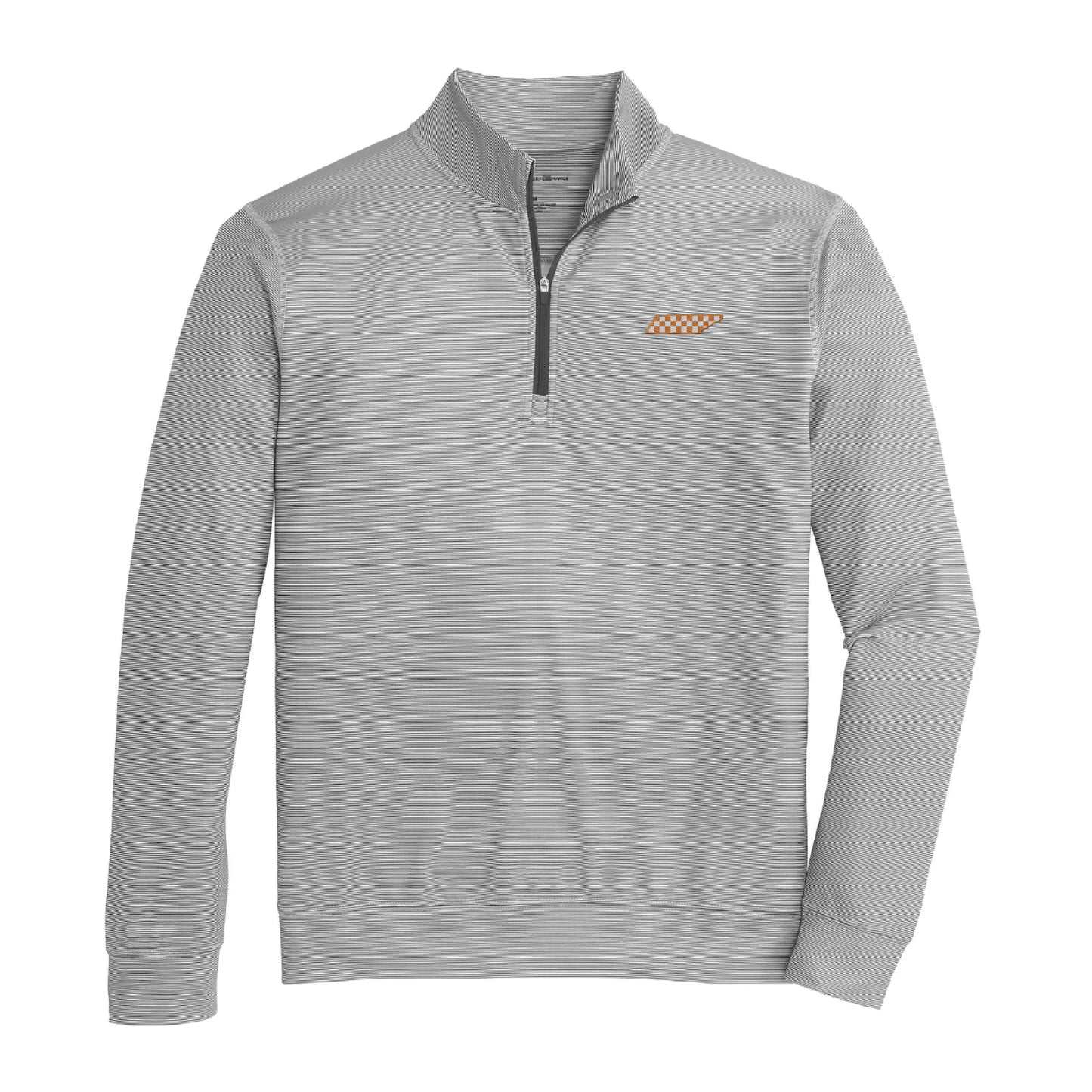 TN Checkerboard Hairline Stripe Printed Performance 1/4 Zip - Black