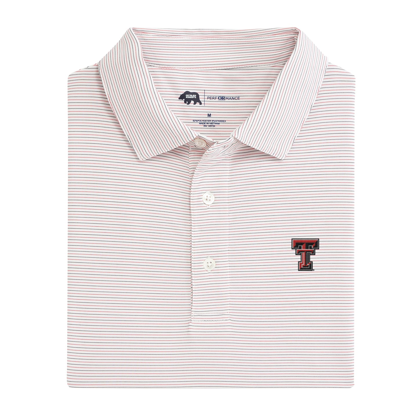 Tour Stripe Texas Tech Performance Polo