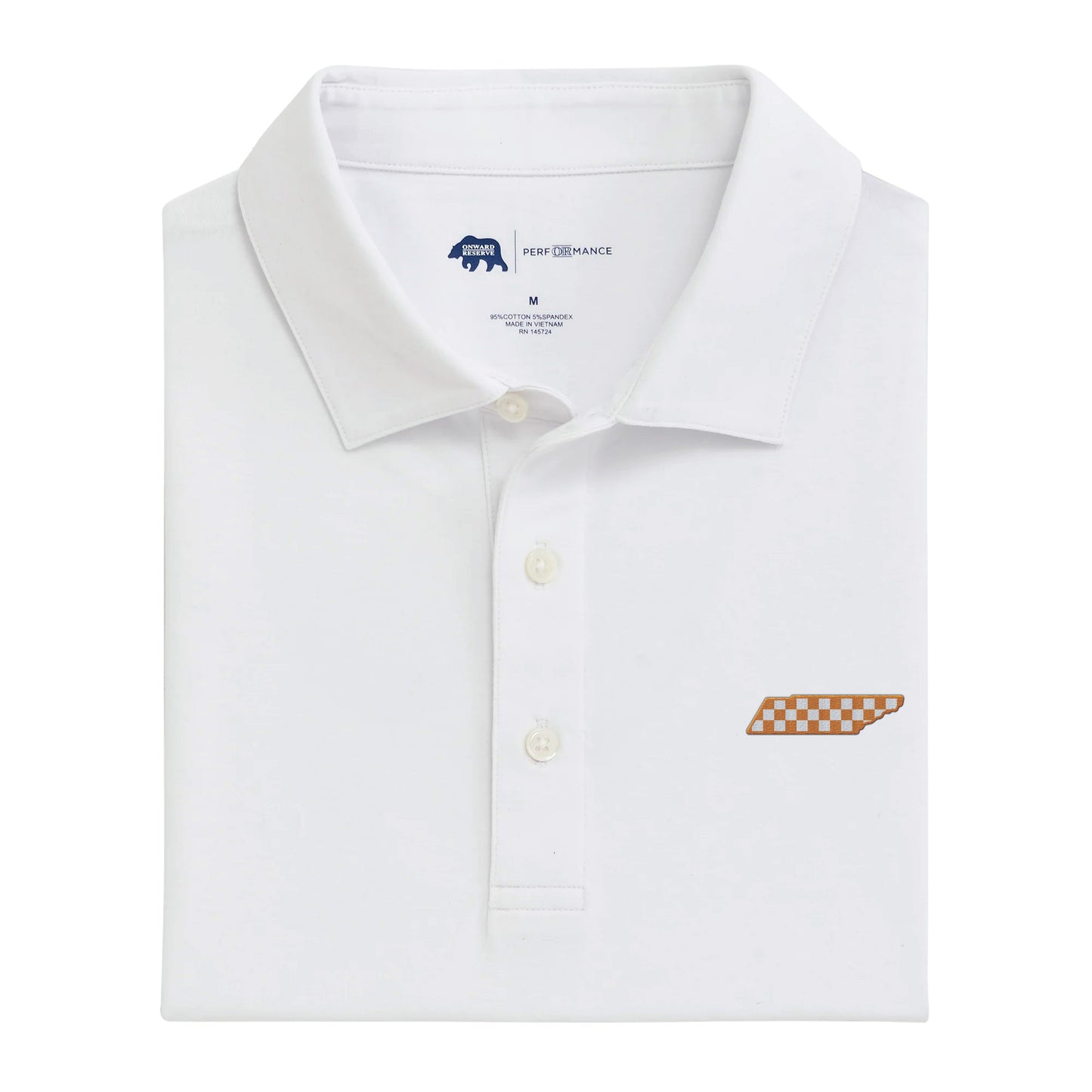 TN Checkerboard Solid Icon Polo - White