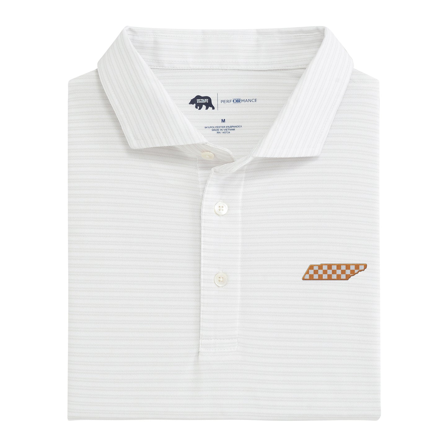 TN Checkerboard Pairing Stripe Performance Pique Polo - Mirage Grey