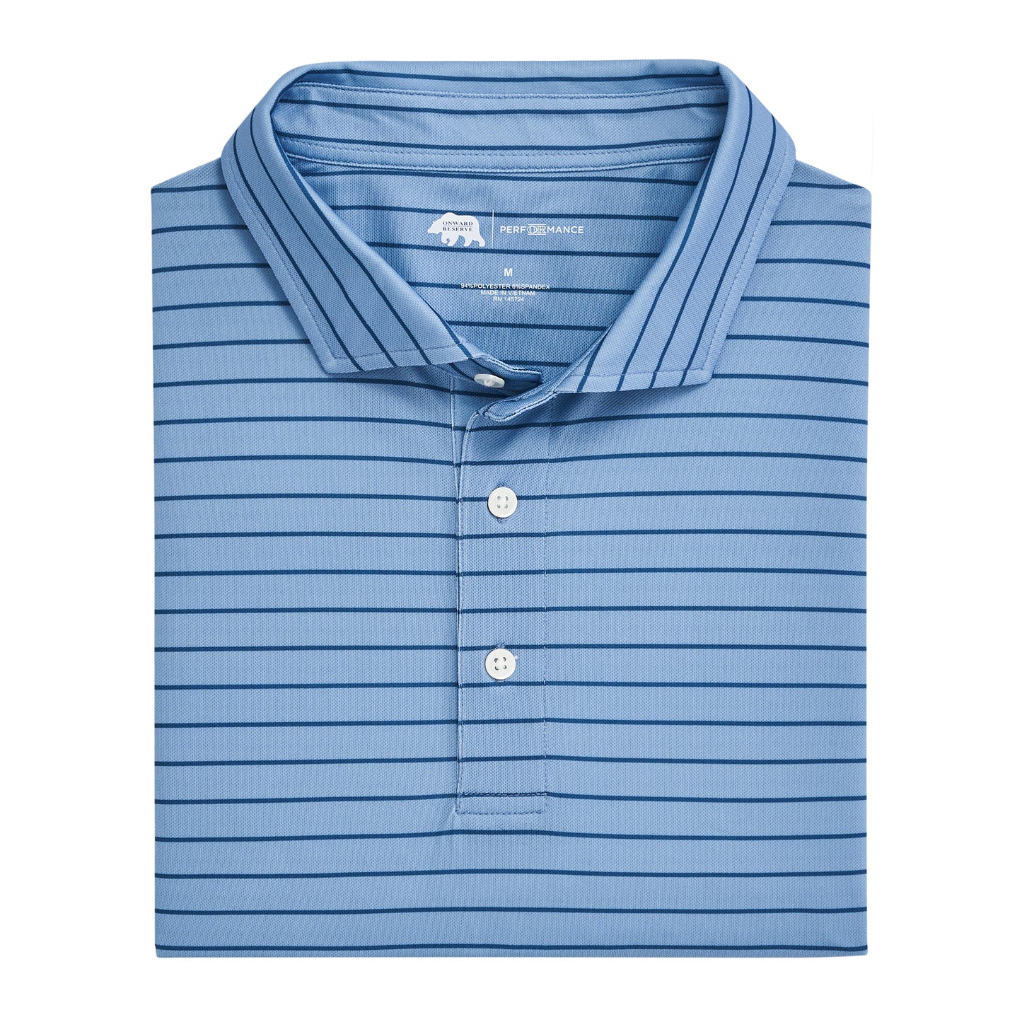Tourney Stripe Performance Pique Polo - Endless Sky