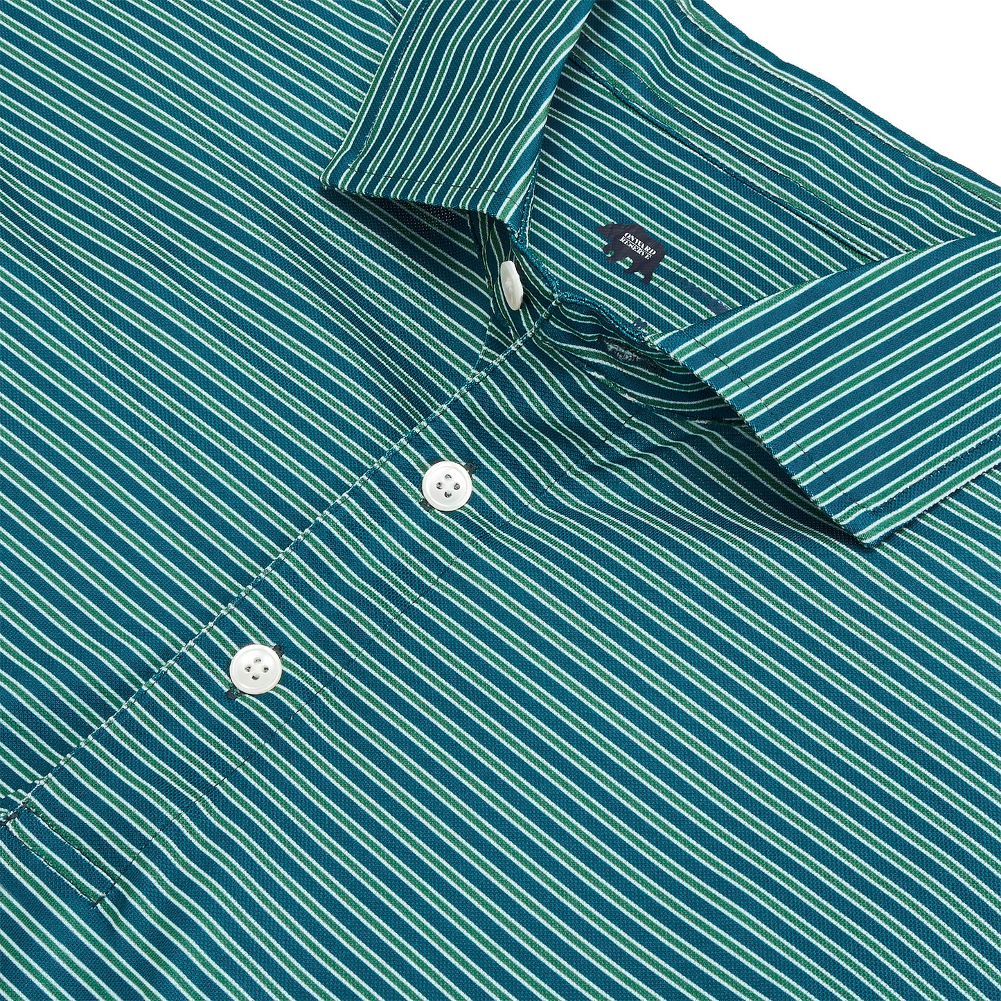 Trophy Stripe Performance Pique Polo - Blue Wing Teal