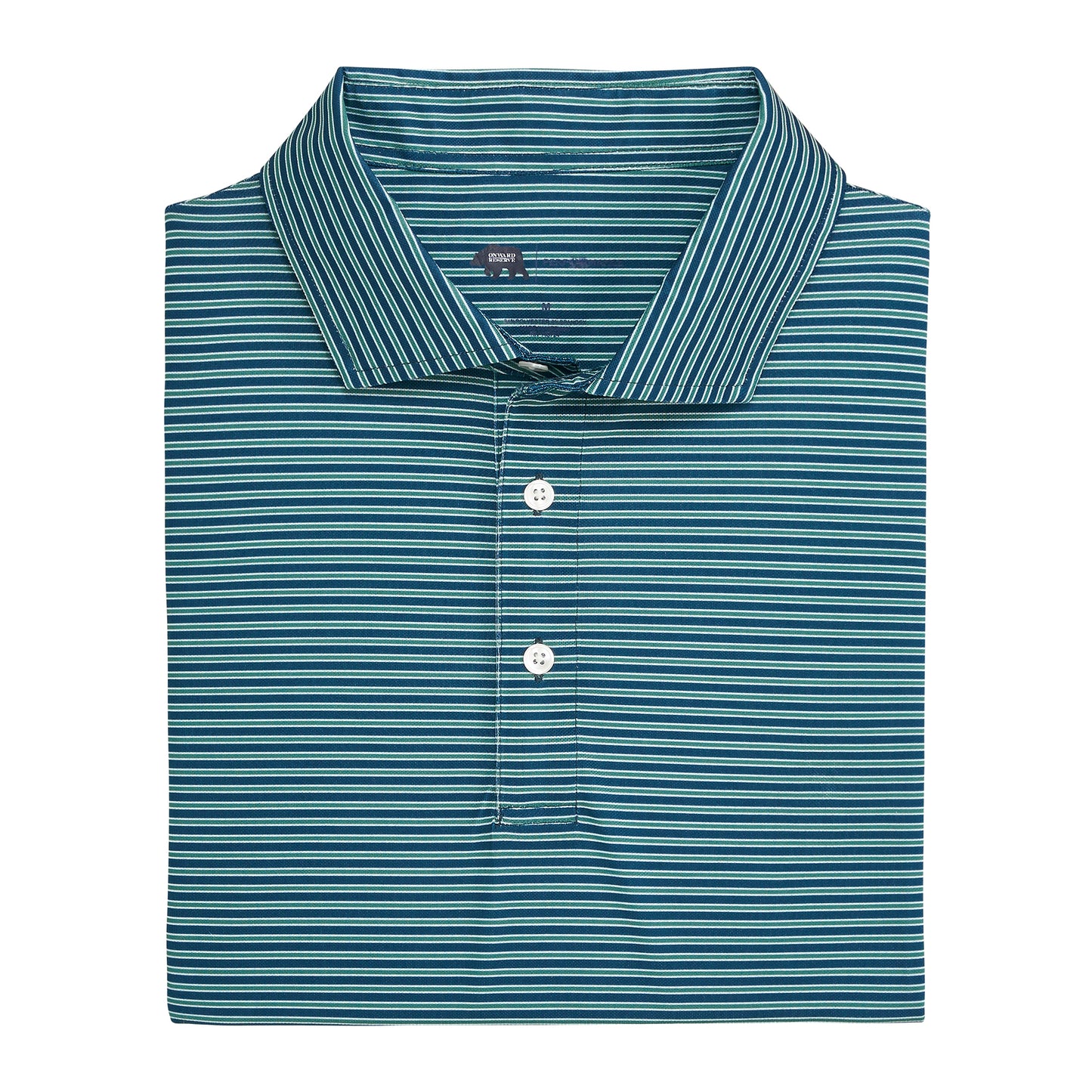 Trophy Stripe Performance Pique Polo - Blue Wing Teal