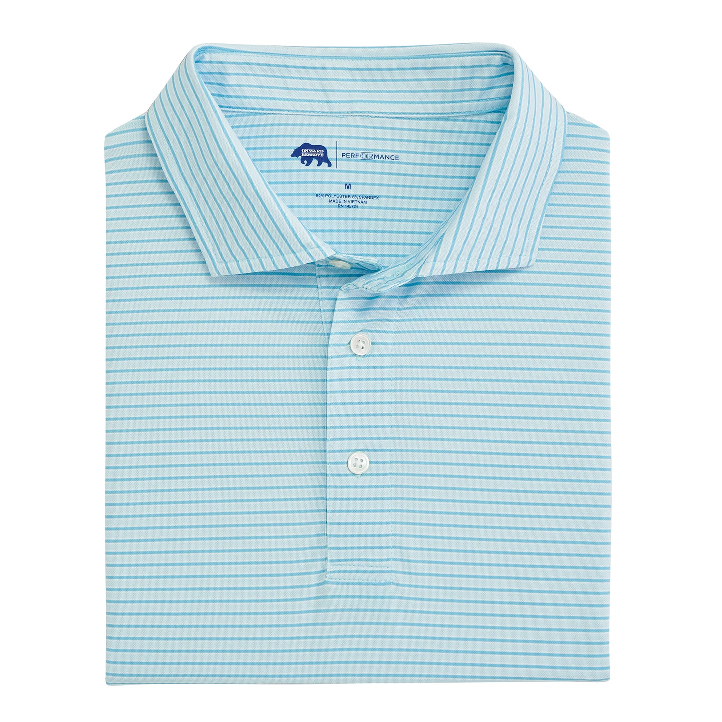 Trophy Stripe Performance Pique - Delicate Blue