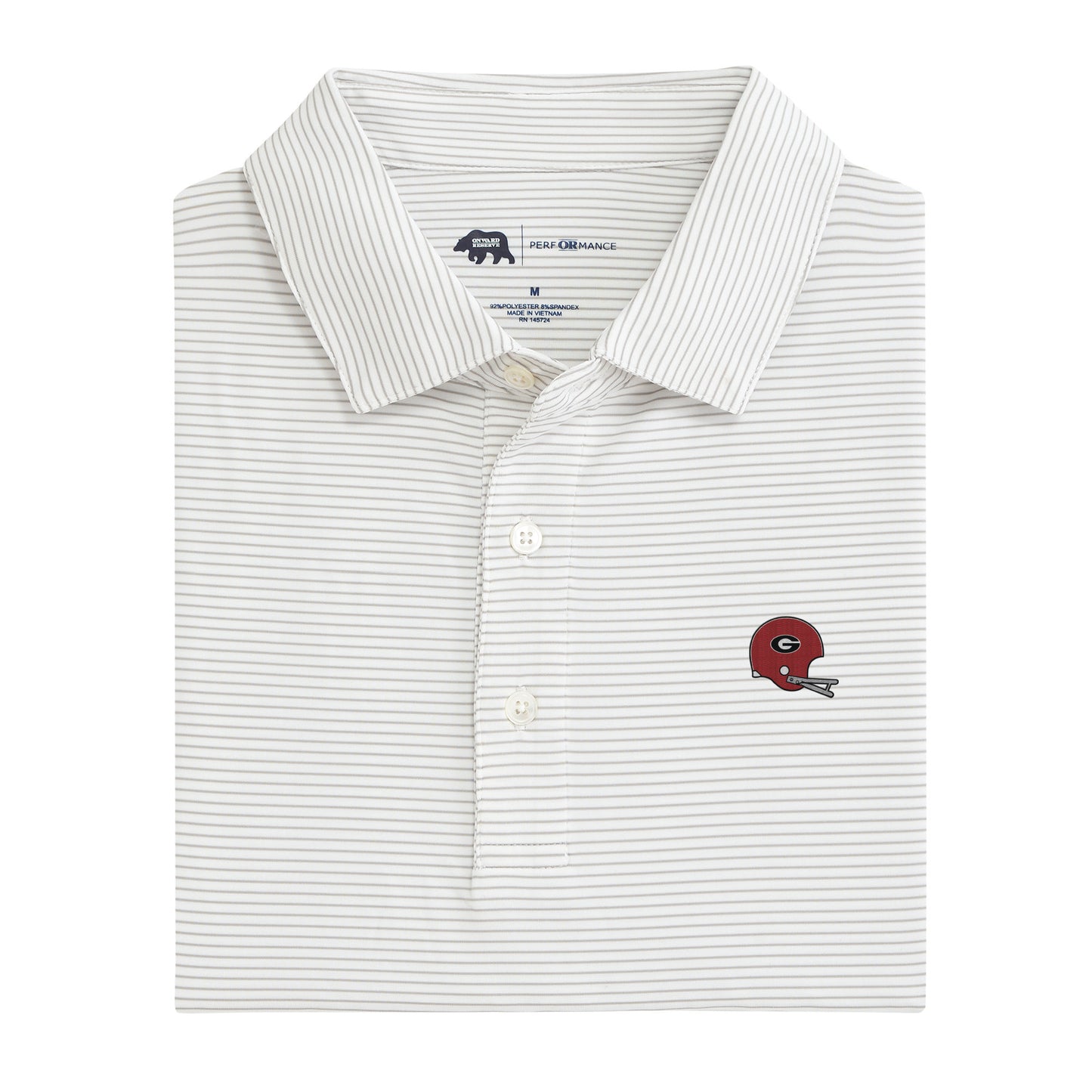 Vintage Helmet Birdie Stripe Performance Polo - Mirage Grey