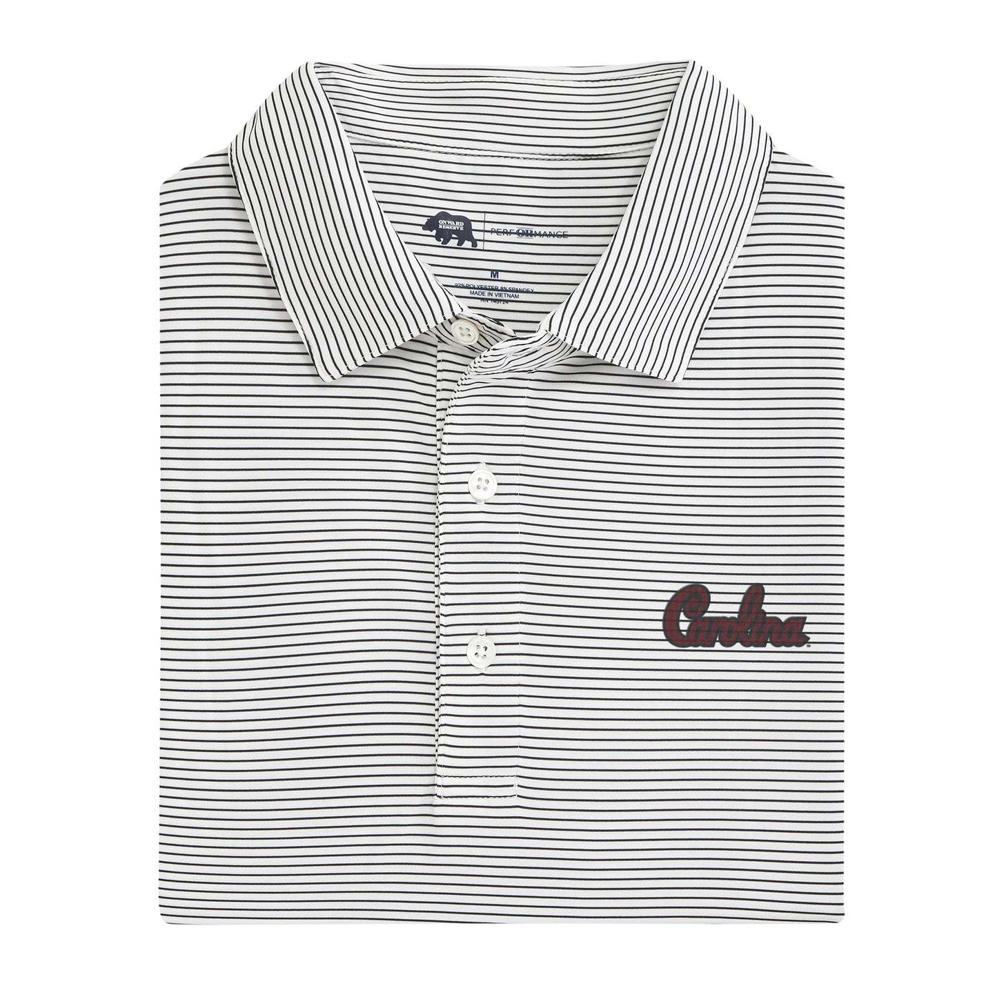 University of South Carolina Script Birdie Stripe Performance Polo