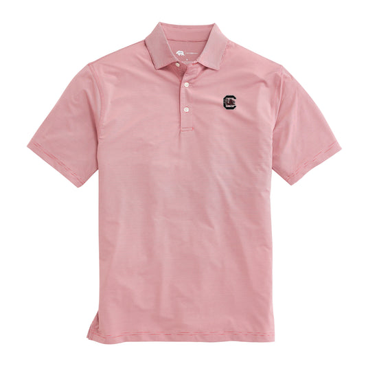 South Carolina Hairline Stripe Performance Polo - Crimson
