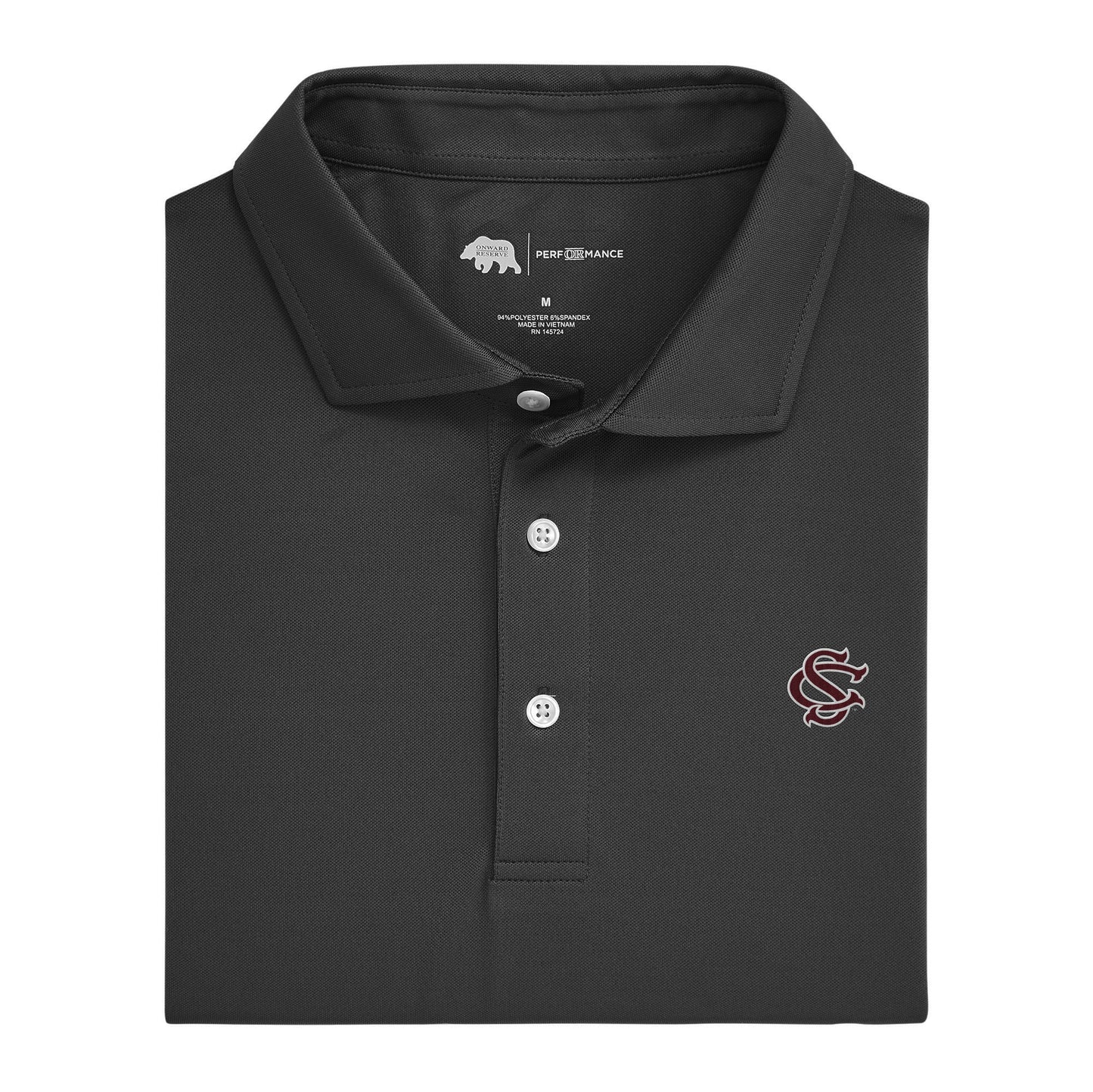 South Carolina SC Solid Performance Pique Polo - Black