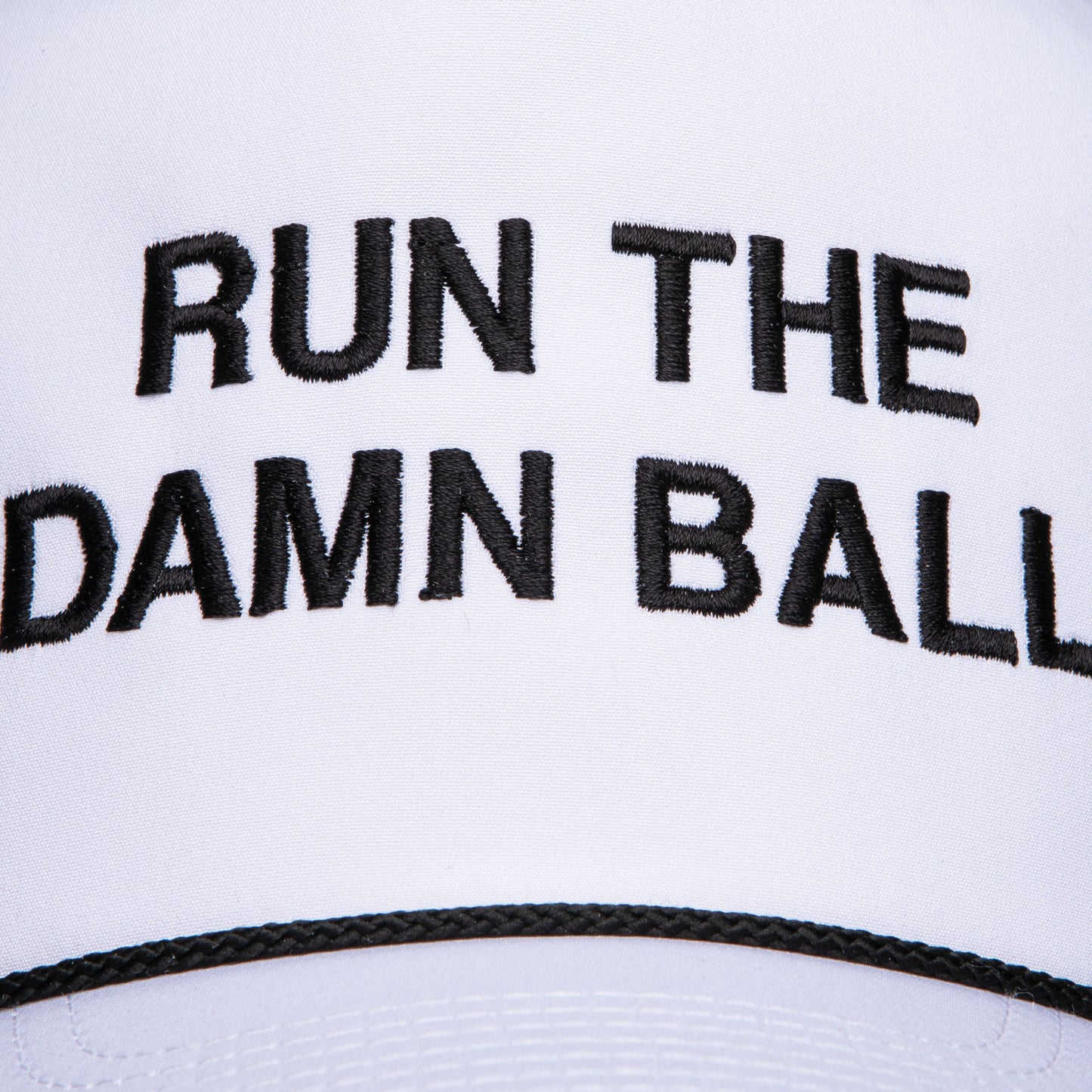 Black/White Run The Damn Ball Rope Hat