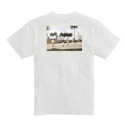 Golf Cay Postcards Tee - White