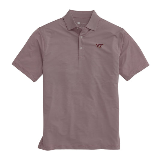 Virginia Tech Hairline Stripe Performance Polo - Maroon